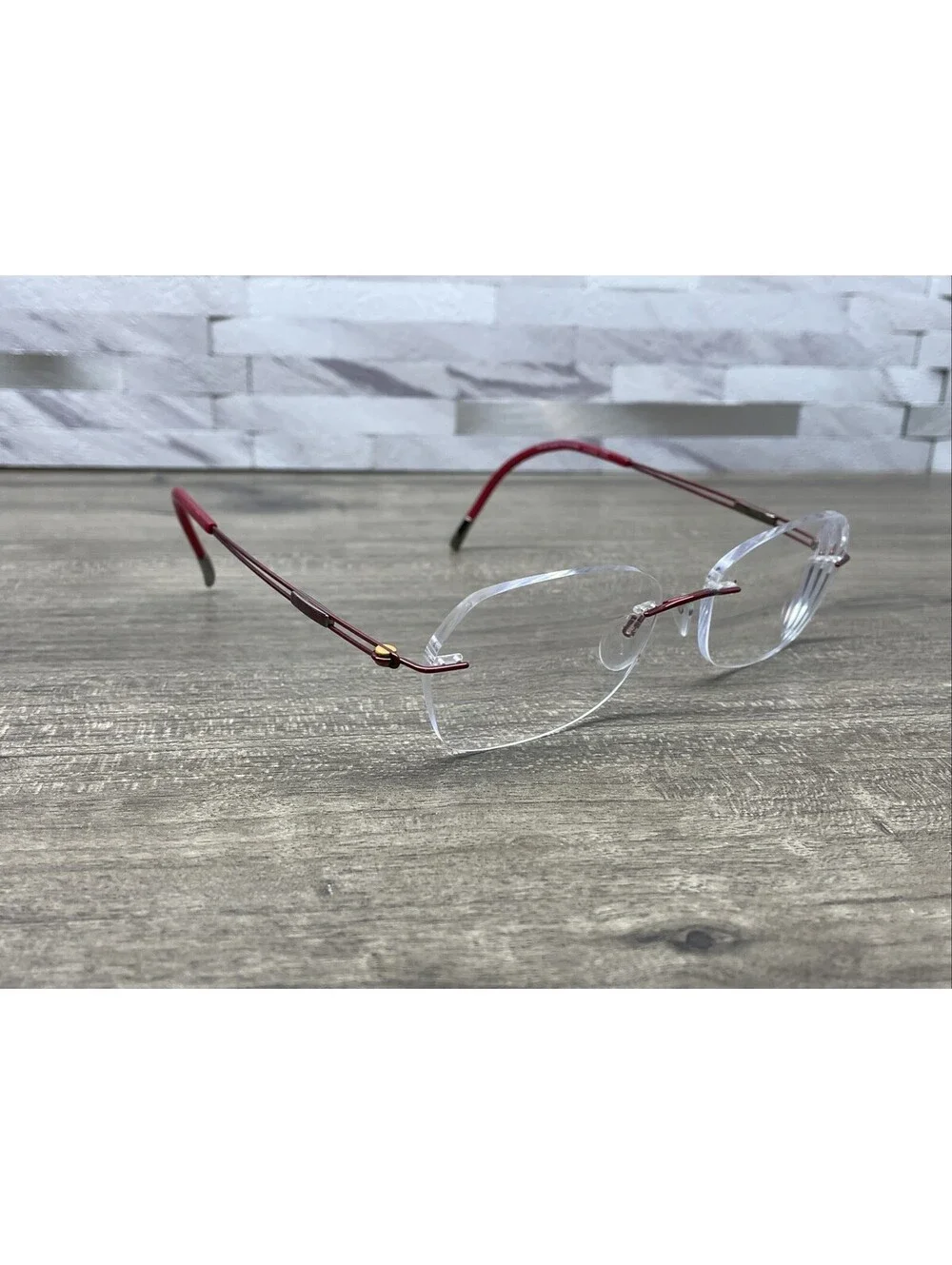 SILHOUETTE 5521 FC 3040 Red Women’s Rimless Titan Eyeglasses 53[]17-140 Frames